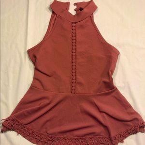 Rue21 Medium Pink Cutout Tank Top